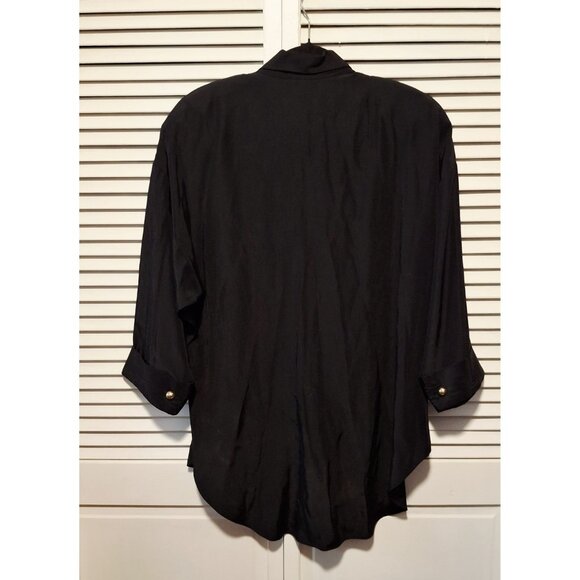 Vintage R&M Richards Black & Gold Embroidered Blouse Bling Retro Y2K Festival - Picture 8 of 10